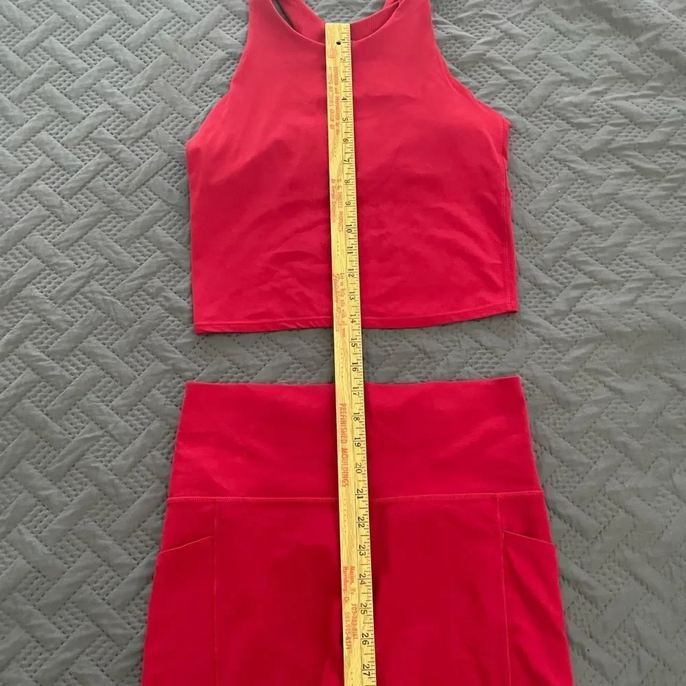 Red Athleta Matching Workout Set